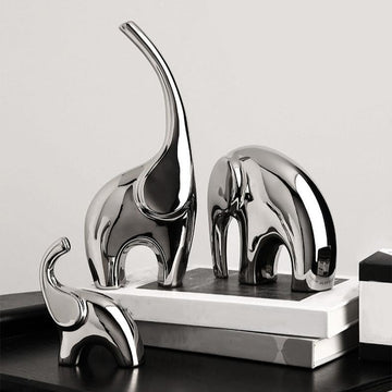 Silver Harmony Elephant Set - Artspire Home