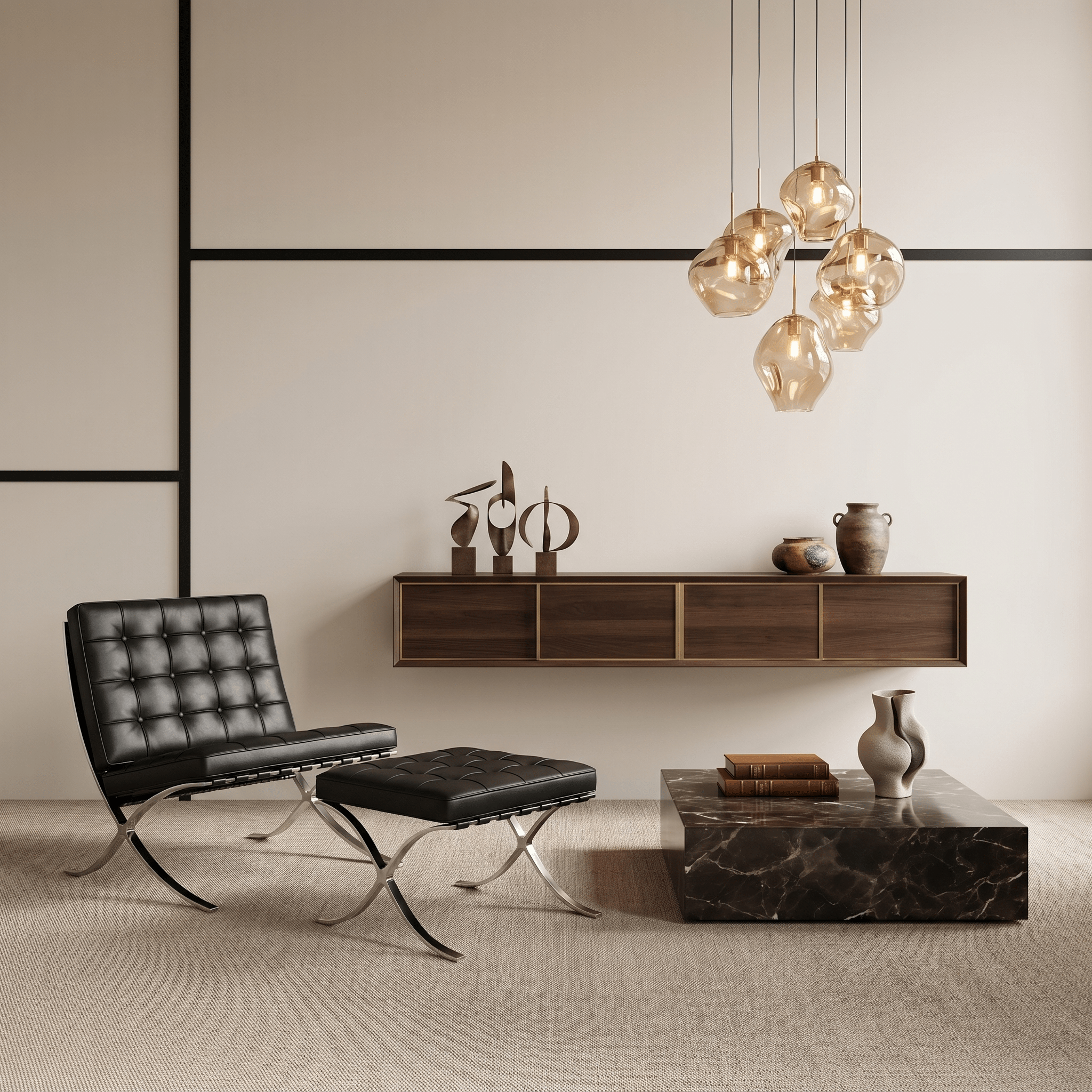 Timeless Leather Chair and Ottoman - Artspire Home