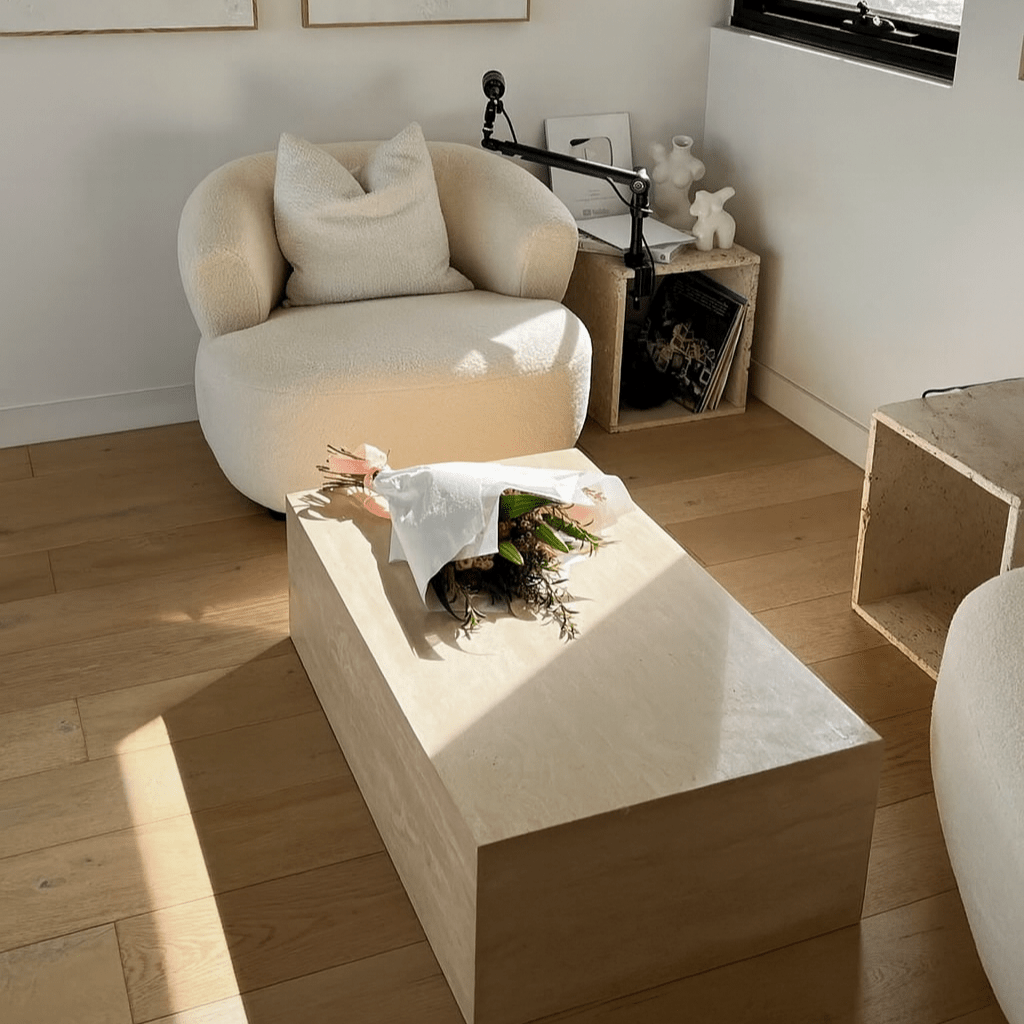 Travertine Stone Coffee Table - Artspire Home