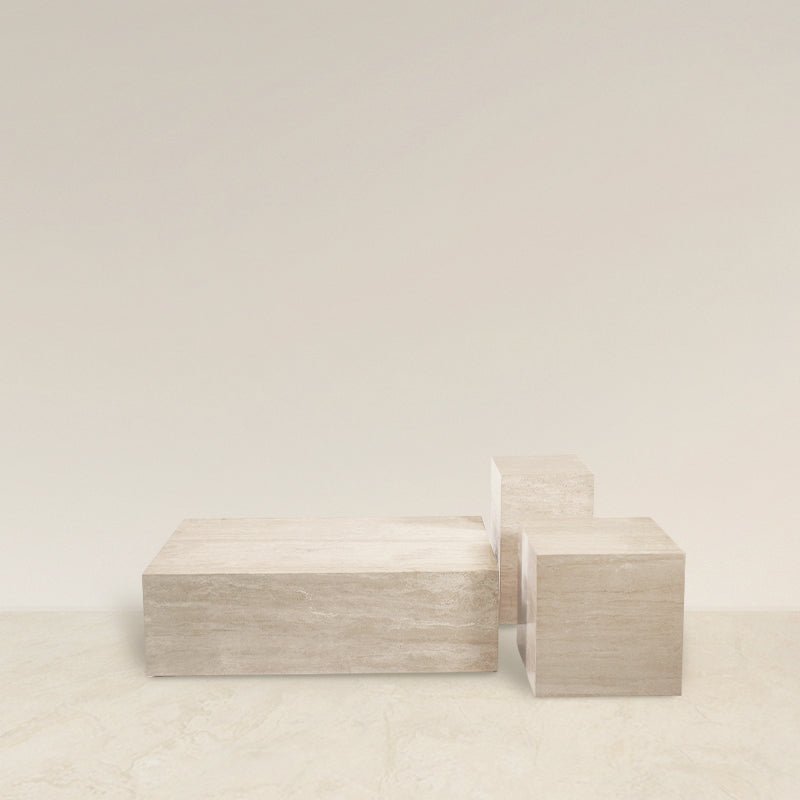 Travertine Stone Coffee Table - Artspire Home