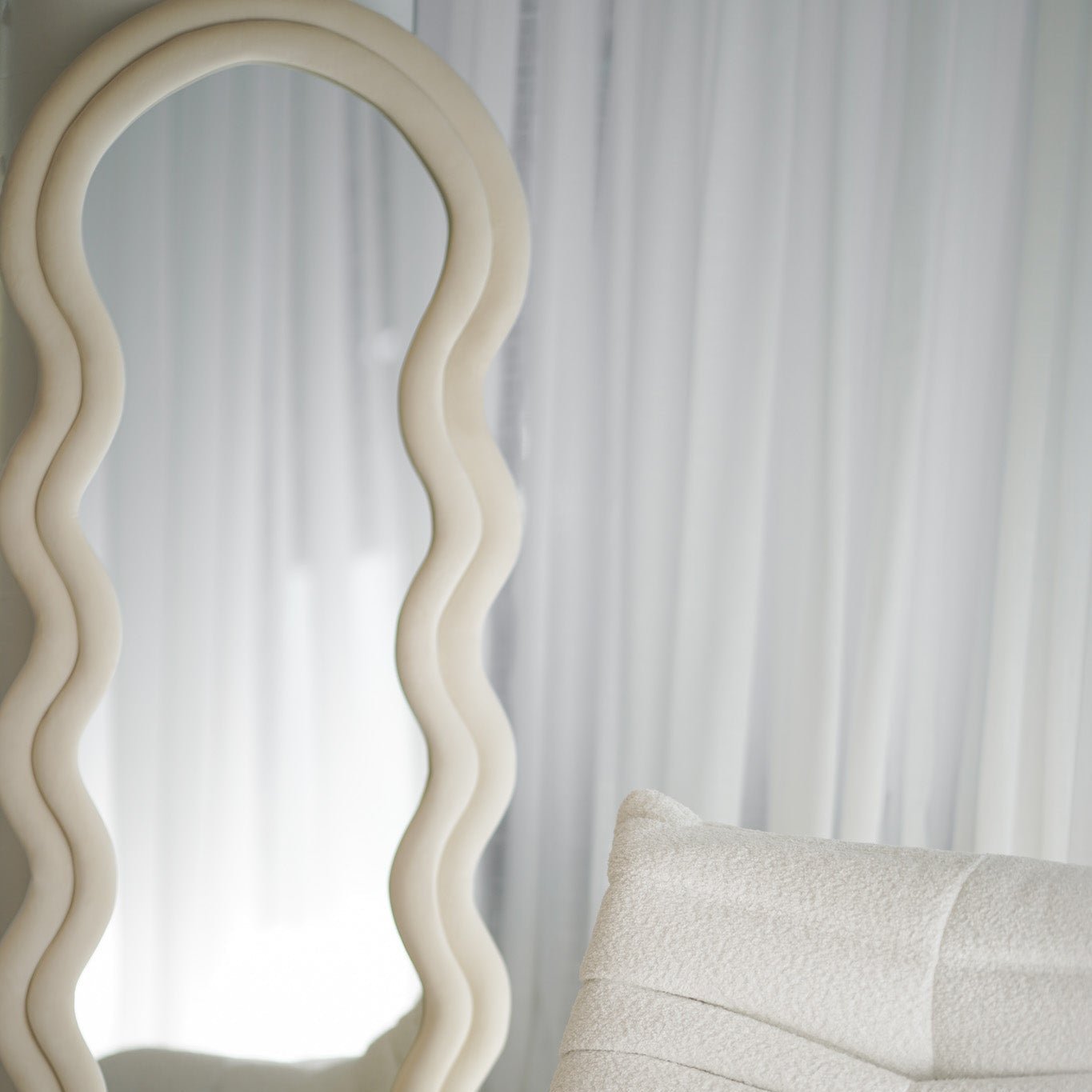 Wavy Mirror — Discover the Wavy Mirror, a sleek, wavy design that adds modern elegance to any (view 10)