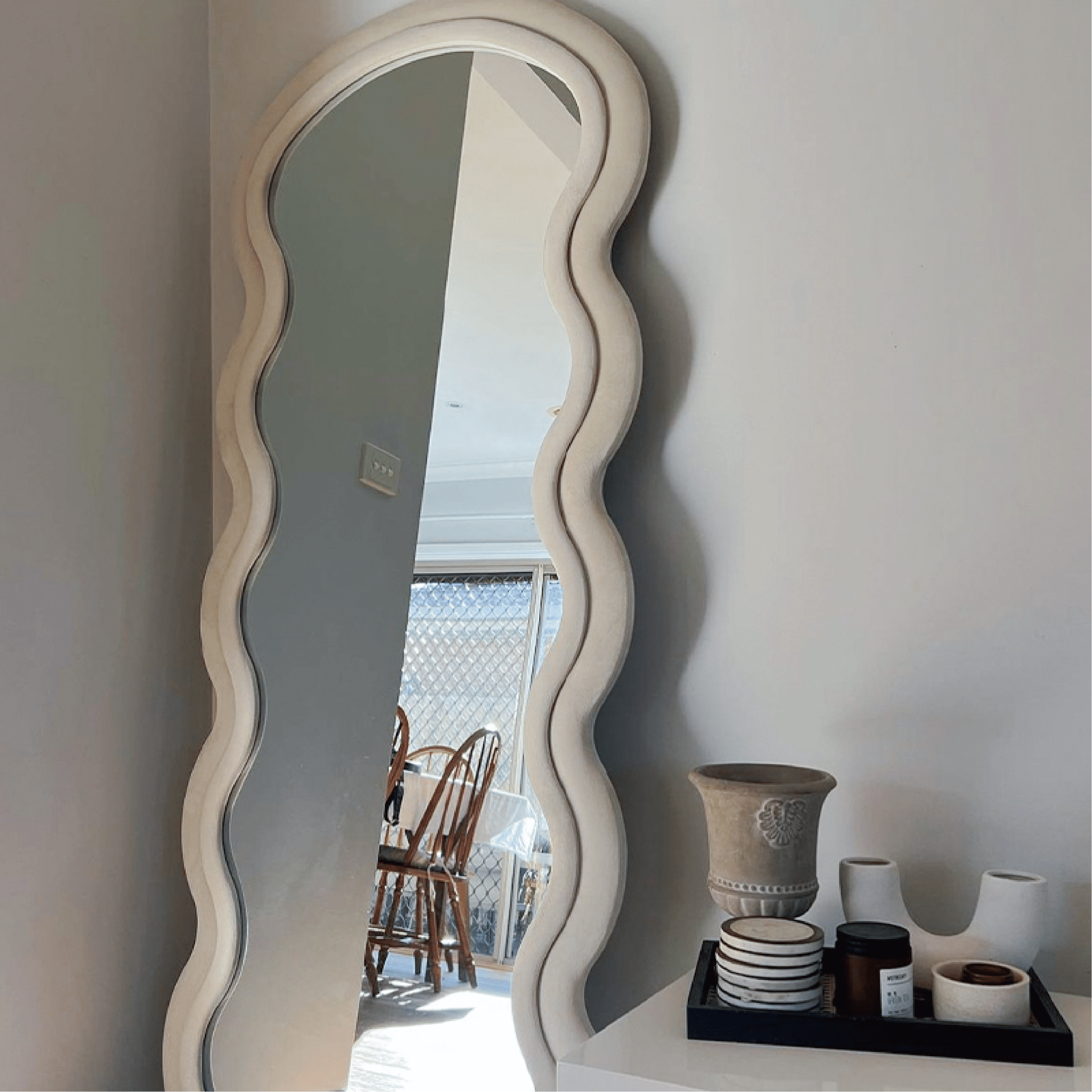 Wavy Mirror — Discover the Wavy Mirror, a sleek, wavy design that adds modern elegance to any (view 11)