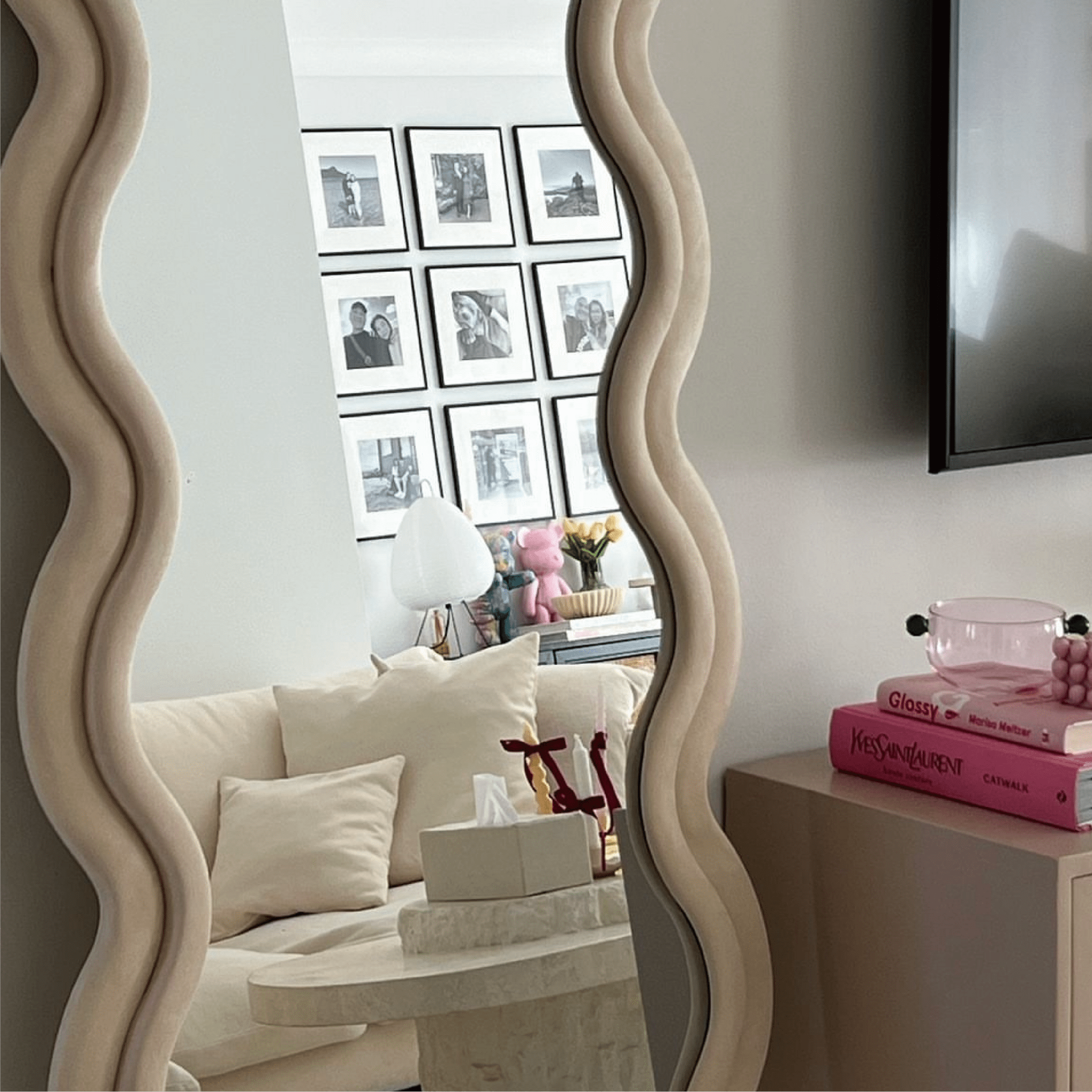 Wavy Mirror — Discover the Wavy Mirror, a sleek, wavy design that adds modern elegance to any (view 12)