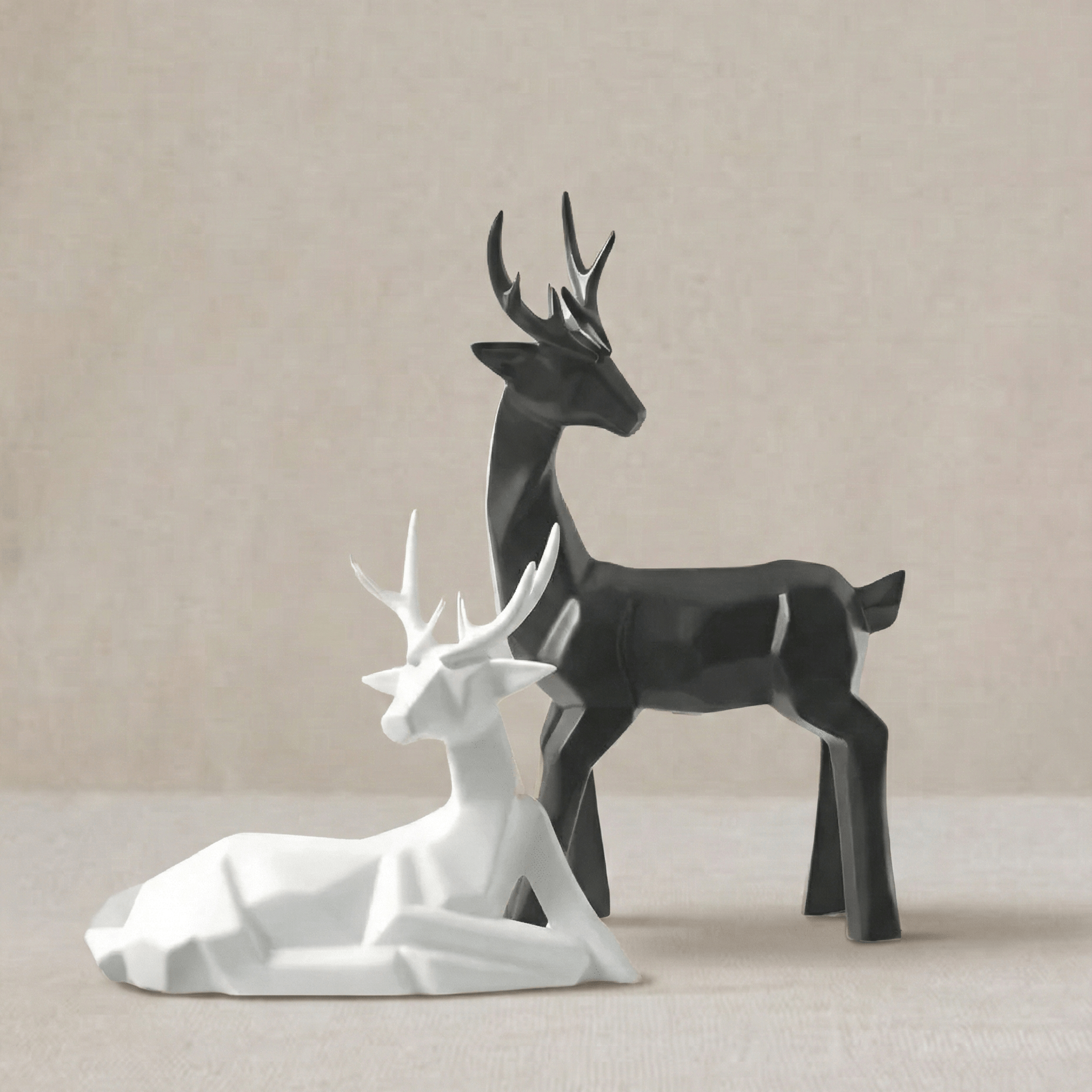 White And Black Elk Set - Artspire Home