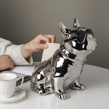 Bulldog Ceramic Tissue Box - Artspire Home