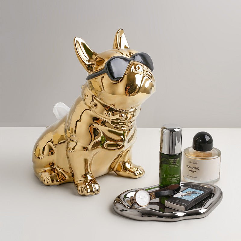 Bulldog Ceramic Tissue Box - Artspire Home