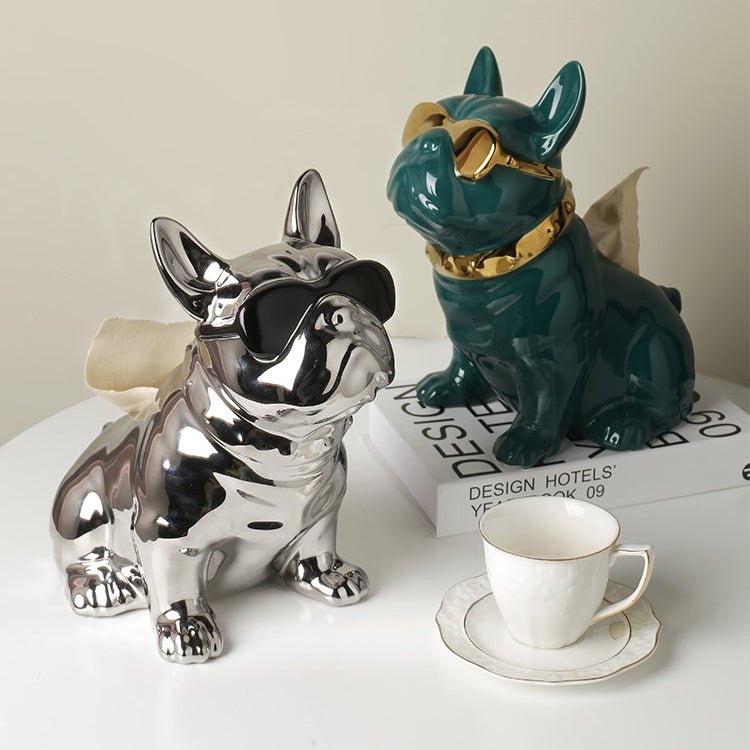Bulldog Ceramic Tissue Box - Artspire Home