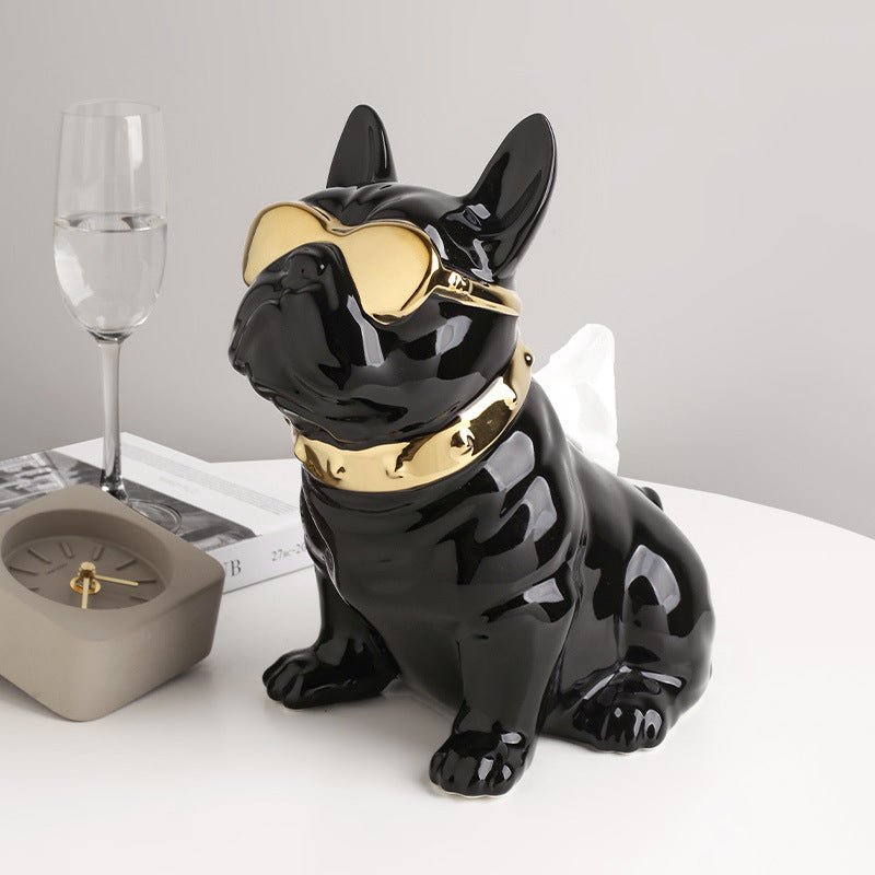Bulldog Ceramic Tissue Box - Artspire Home