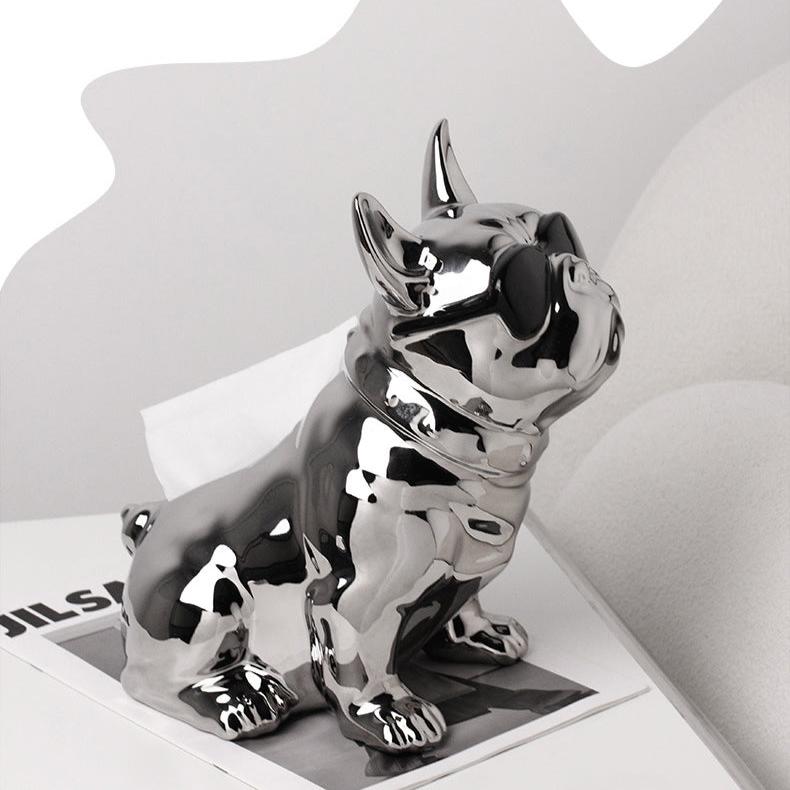 Bulldog Ceramic Tissue Box - Artspire Home