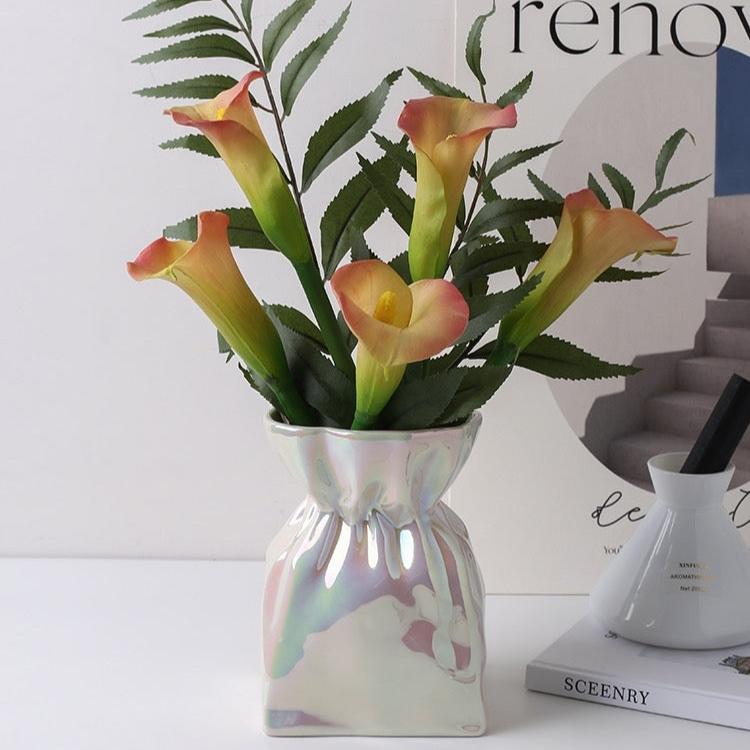 Pleated Vase - White Vase - Artspire Home