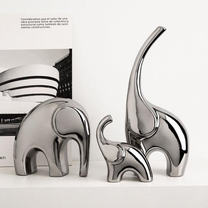 Silver Harmony Elephant Set - Artspire Home