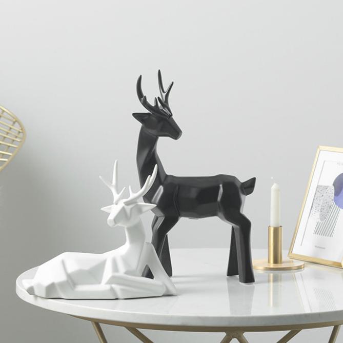 White And Black Elk Set - Artspire Home